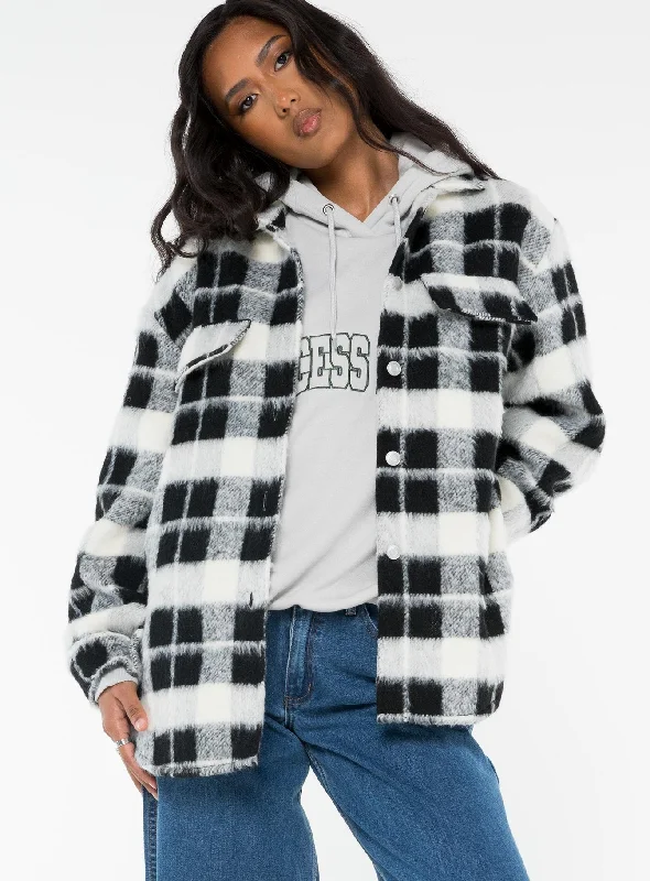 Milane Plaid Shacket Black / White