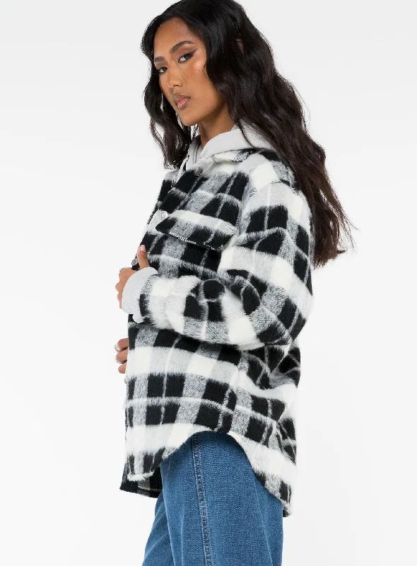 Milane Plaid Shacket Black / White