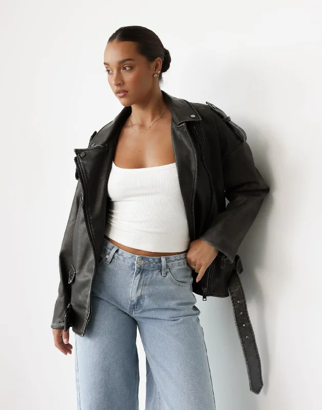 Ace Biker Jacket (Charcoal) - By Lioness