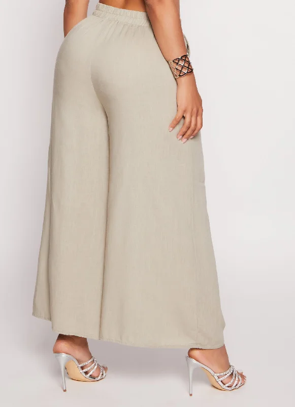 Linen High Waist Wide Leg Pants