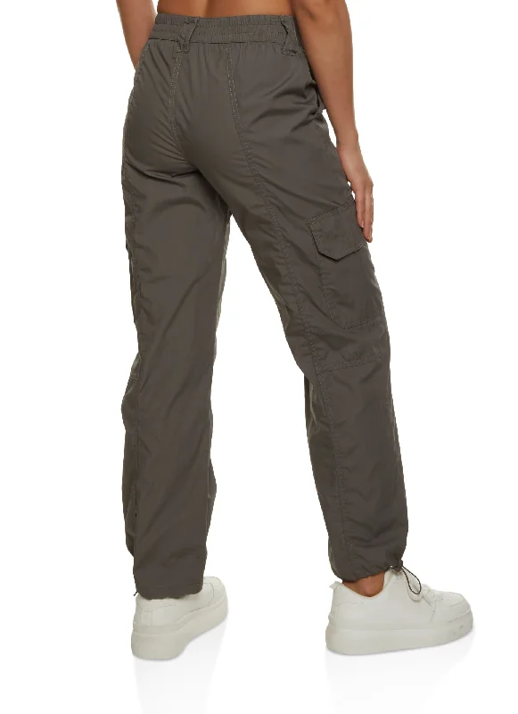 Toggle Drawstring Straight Leg Cargo Pants