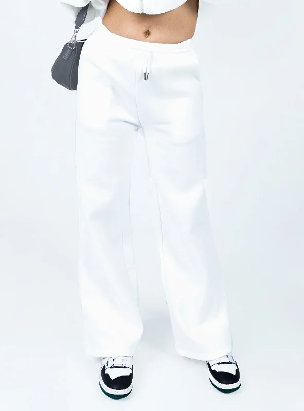 Kaiden Straight Leg Track Pant White