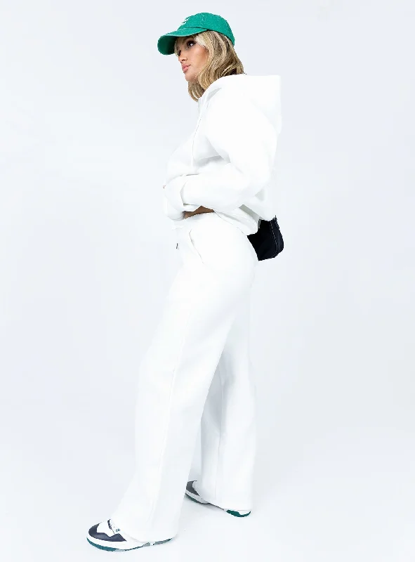 Kaiden Straight Leg Track Pant White