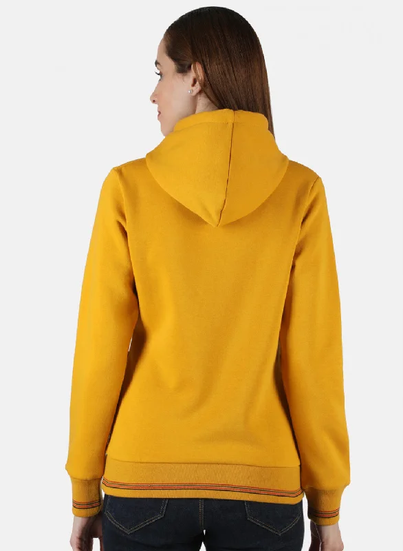 Women Mustard Embroidered Sweatshirt