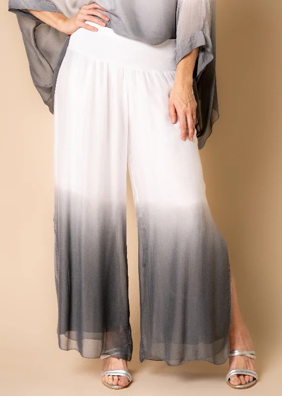 Nura Silk Pants in Granite