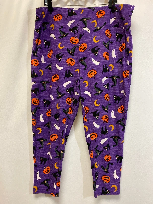 Purple Pants Leggings Terra & Sky, Size 3x