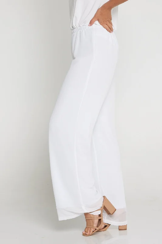 Rendezvous Chiffon Pants - White