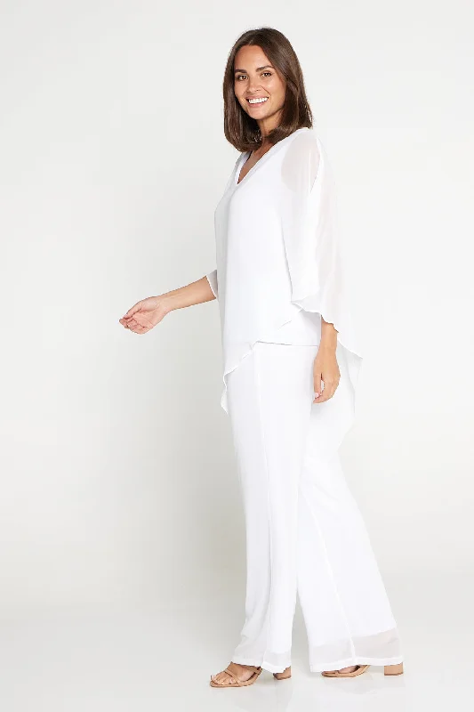 Rendezvous Chiffon Pants - White