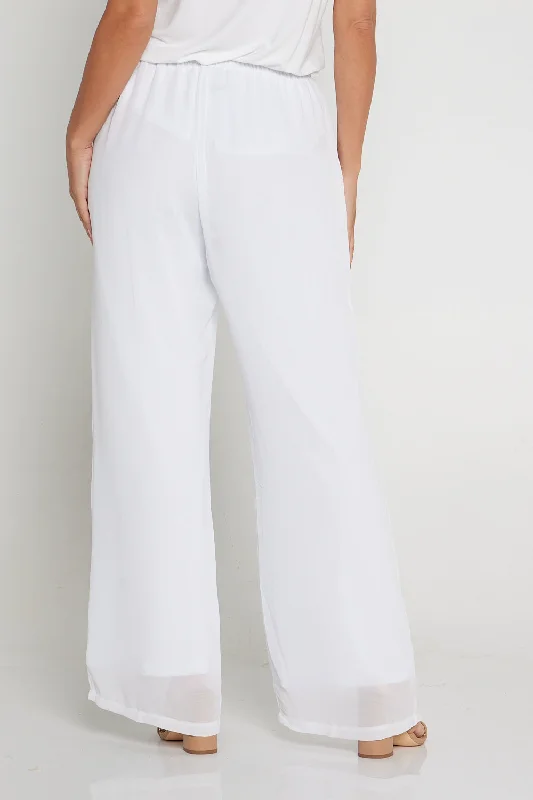 Rendezvous Chiffon Pants - White