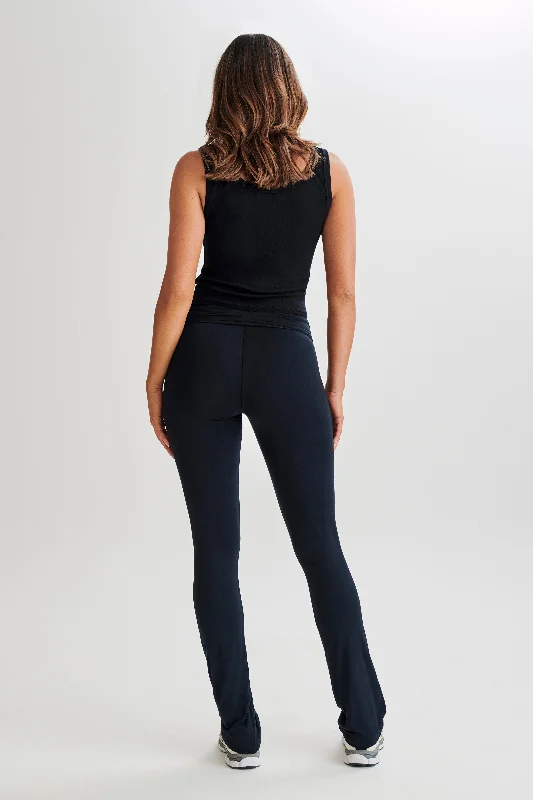 Sabrina Modal Straight Leg Pant - Black