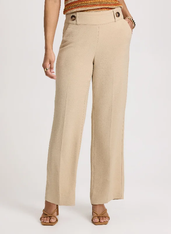 Wide-Leg Crepe Pants