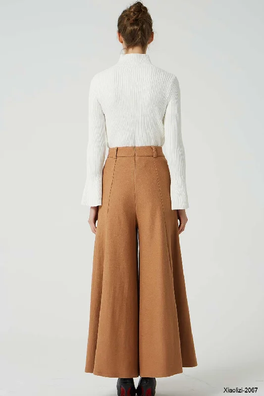 Winter pleated wide leg wool pant 5232