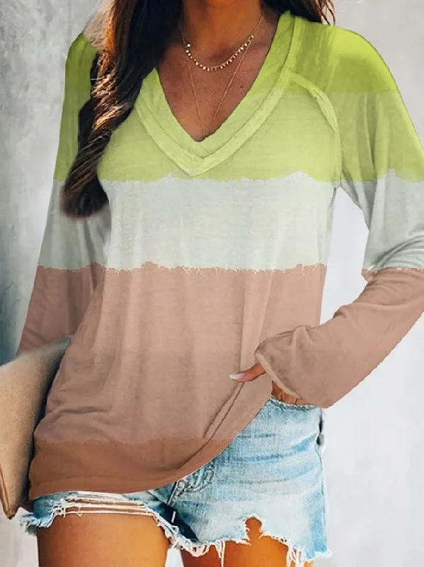 Women's Charming Gradient Printing Long-sleeved T-shirt Blouses