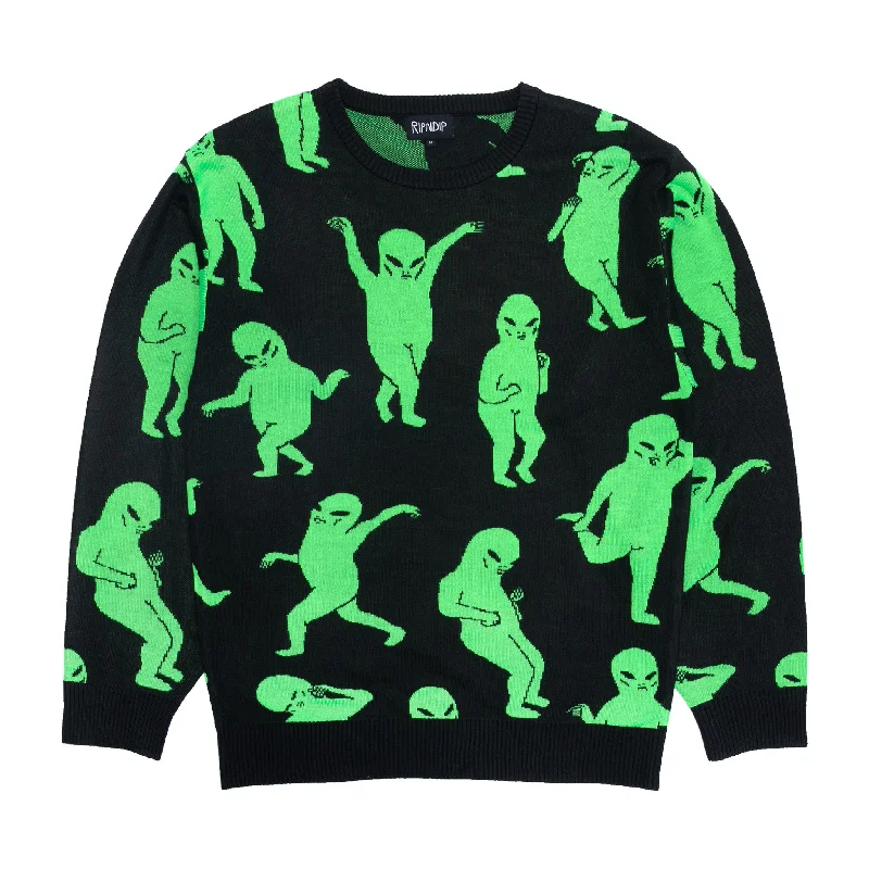 Alien Dance Party Knit Sweater (Black)