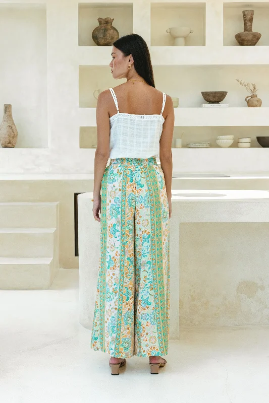 Eden Green Boho Wide Leg Pants