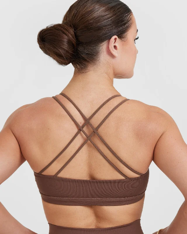 Everyday Cross Over Bralette | Chestnut