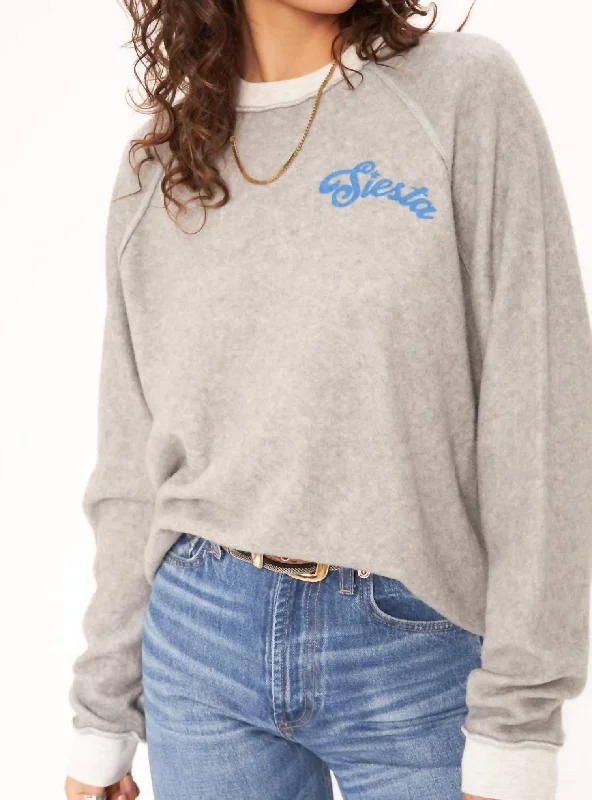 Fiesta/siesta Reversible Sweatshirt In Heather Grey