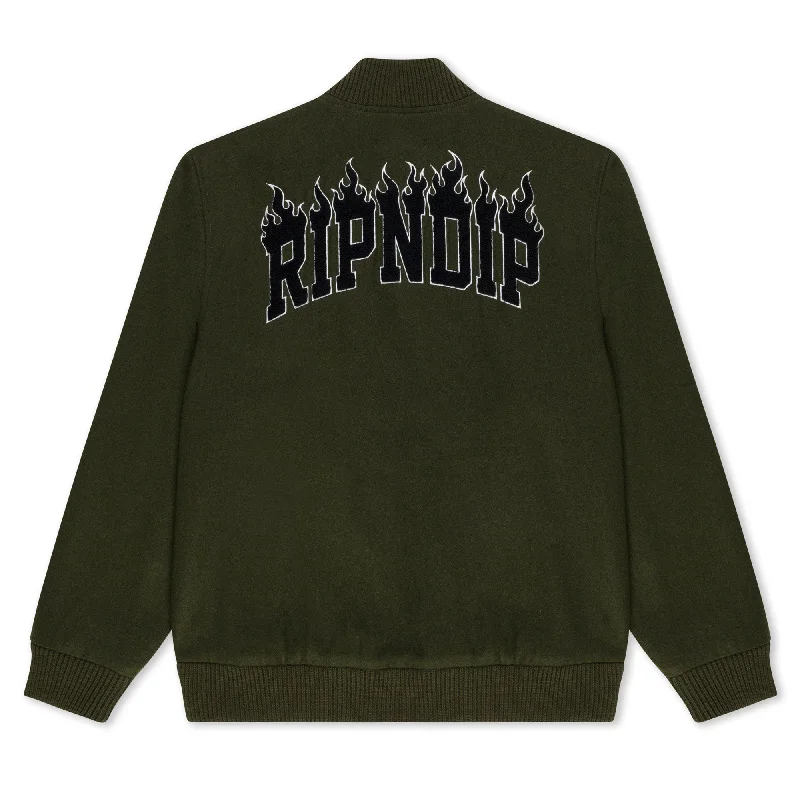 Inferno Varsity Jacket (Light Forest)