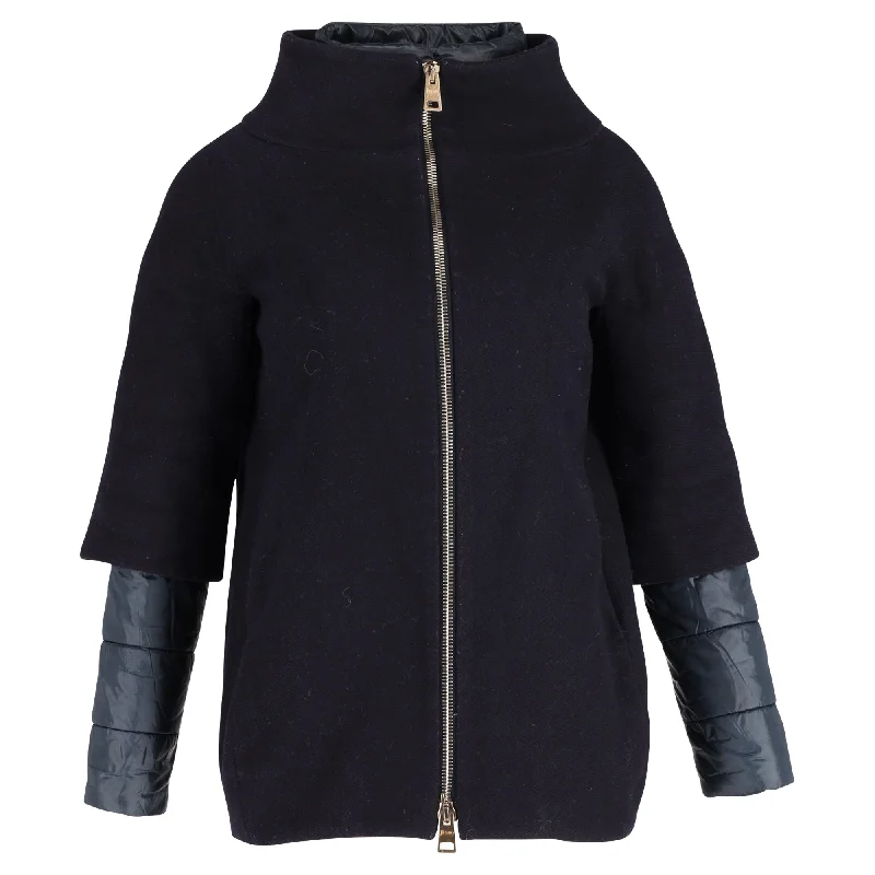 Herno Layered Padded Jacket in Black Wool