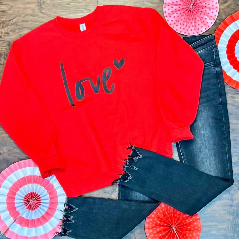 Love Sweatshirt In Red