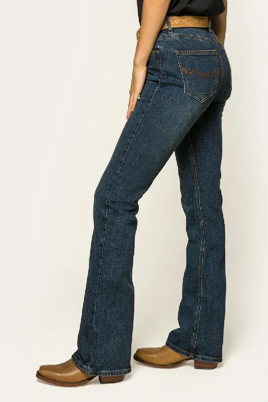 Megan Womens Low Rise Bootleg Jean - Classic Blue