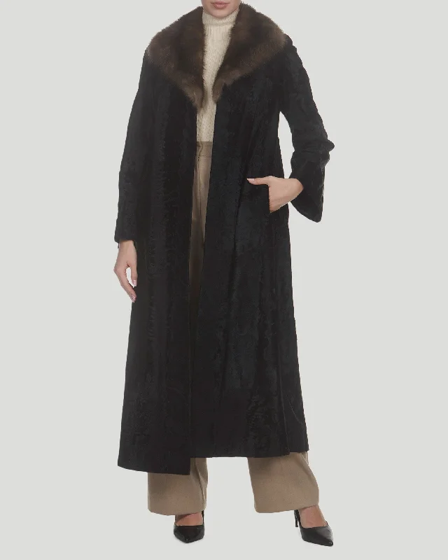 Russian Broadtail Coat With Russian Sable Collar