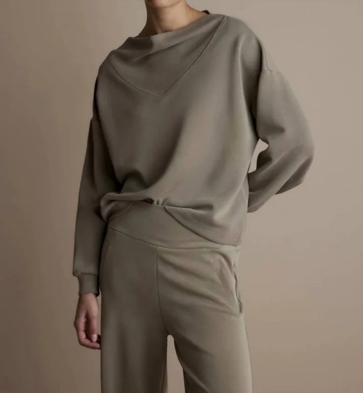 Scuba Washed Modal Sweatshirt In Clay