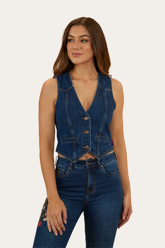 Sutton Womens Denim Vest - Classic Blue