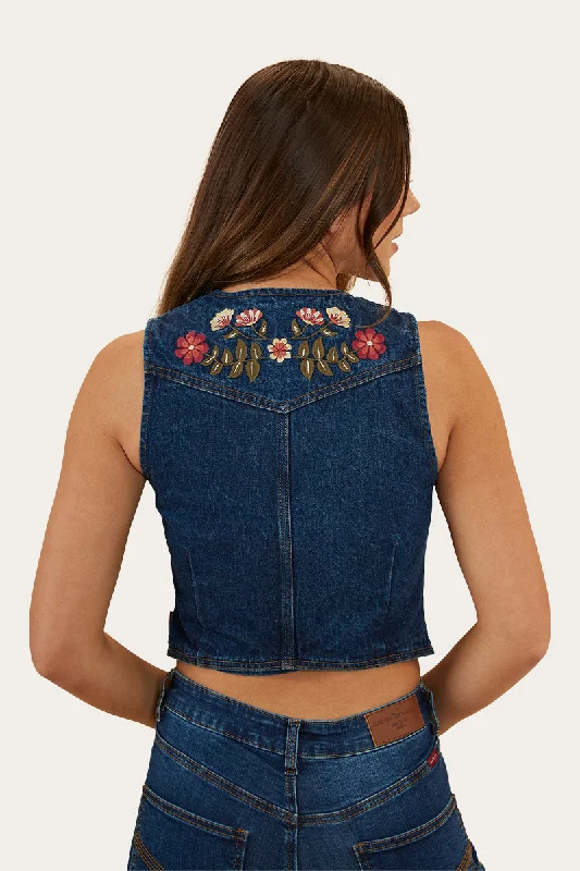 Sutton Womens Denim Vest - Classic Blue