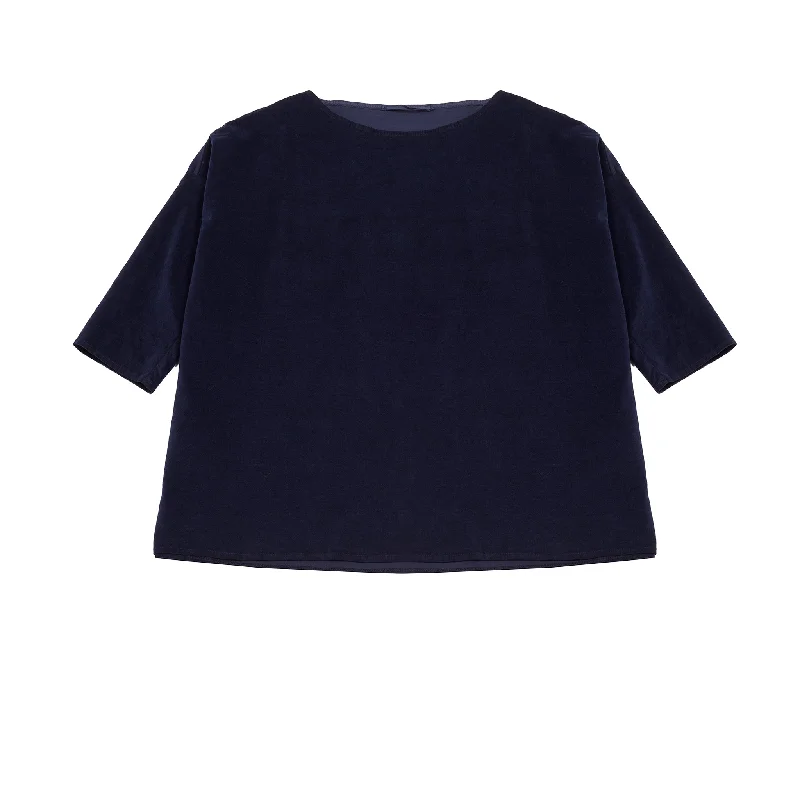 Album Di Famiglia Velvet Boatneck T-shirt in Ink