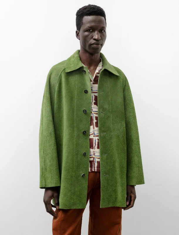 Suede Car Coat Aloe