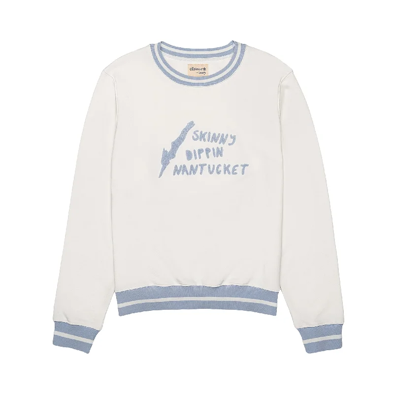 Dippin Girl Sweatshirt - Ivory & Blue