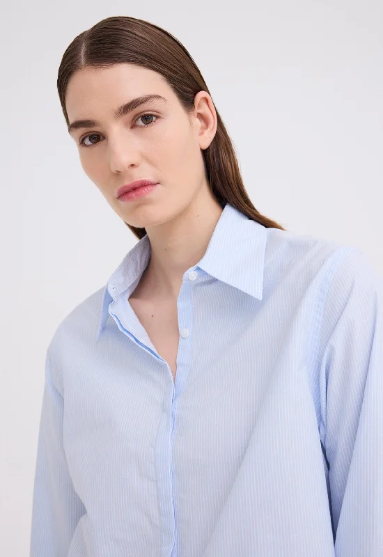 Elio Cotton Shirt - Dash Blue Stripe