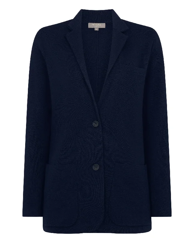 Women's Superfine Cashmere Silk Blazer Navy Blue