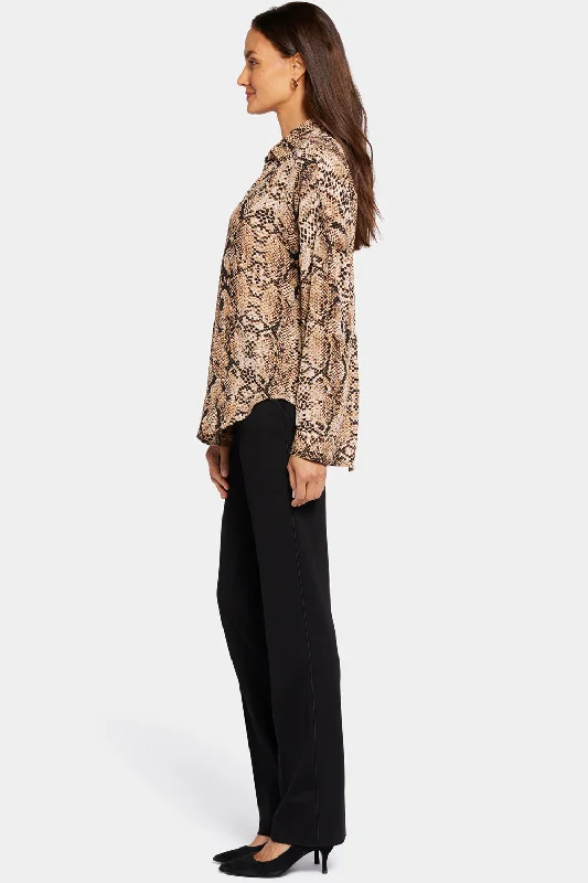 Becky Blouse - Victorian Python Pink Taupe