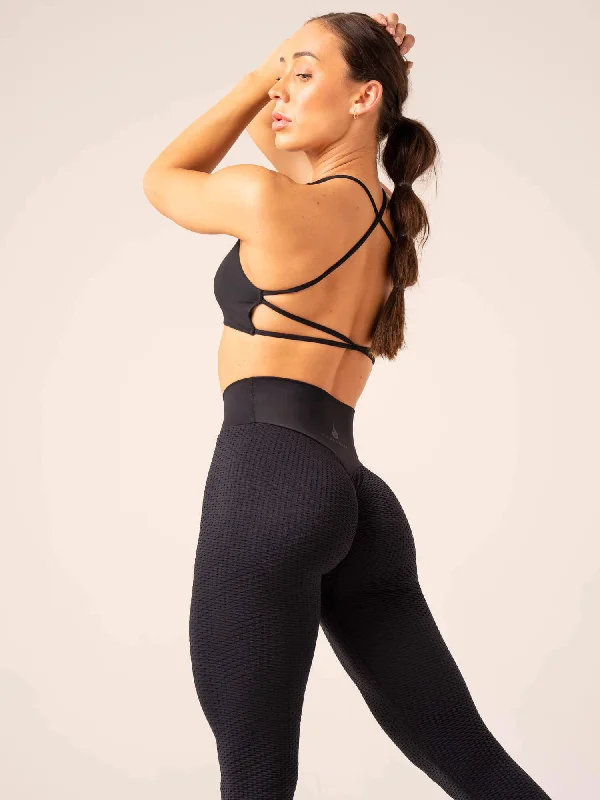 Honeycomb Scrunch Seamless Leggings - Black