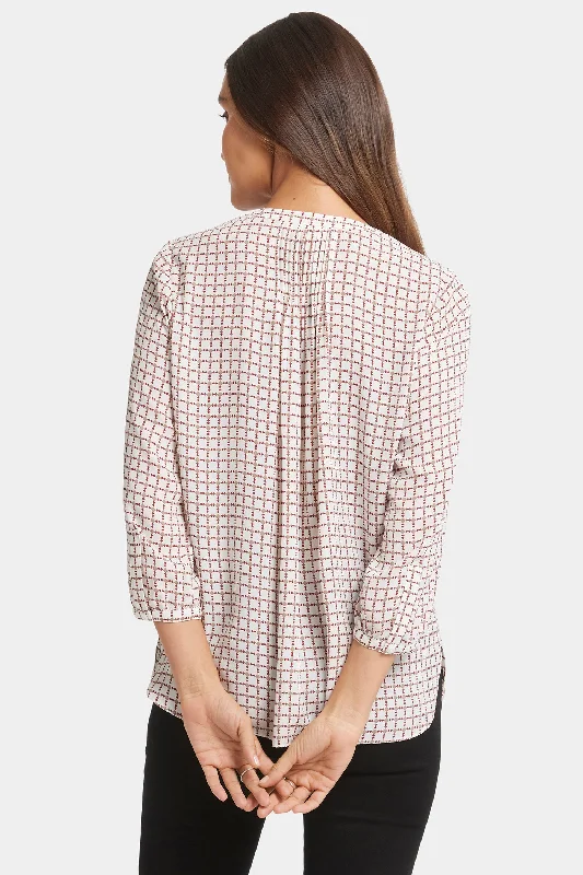 Pintuck Blouse - Graceful Geo