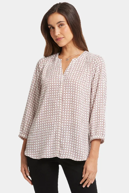 Pintuck Blouse - Graceful Geo