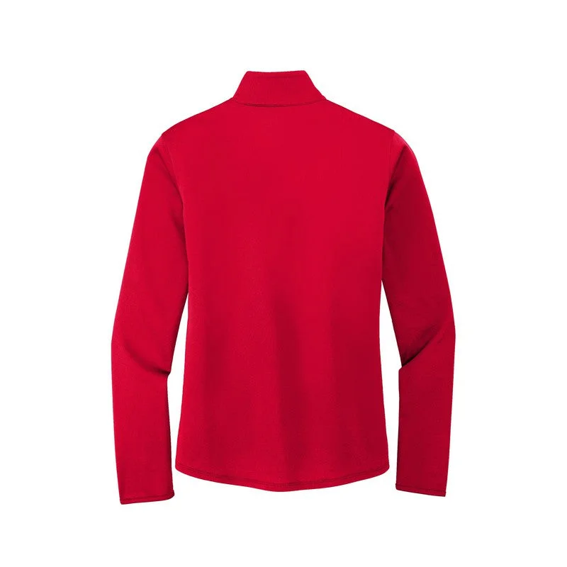 NEW STRAYER Port Authority Ladies Silk Touch ™ Performance 1/4-Zip - RED/BLACK