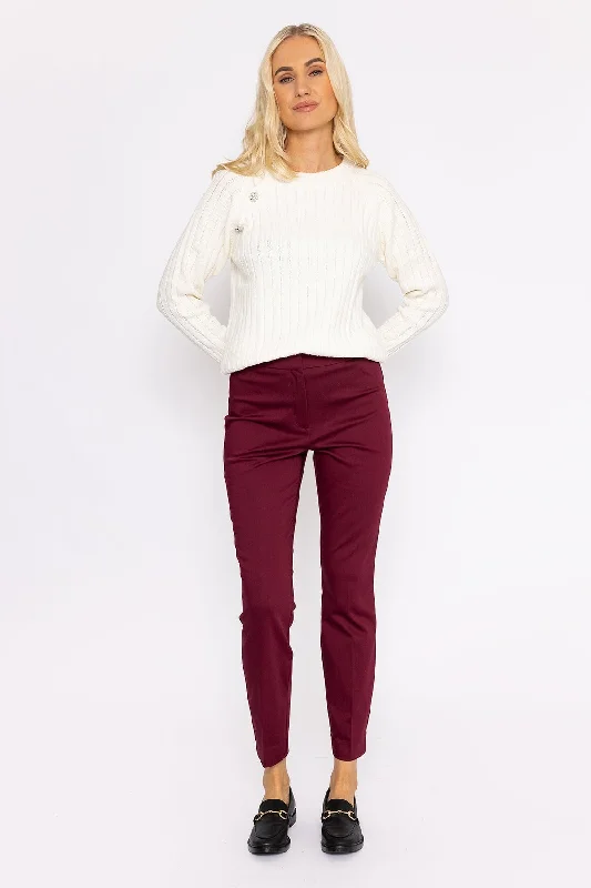 Sateen Pant in Plum