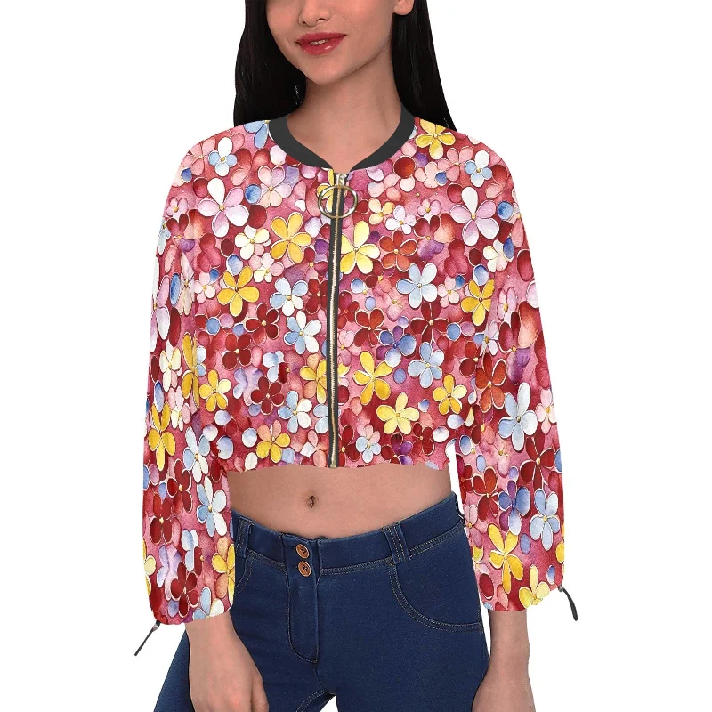 Women's Chiffon Cropped Jacket (Model H30)