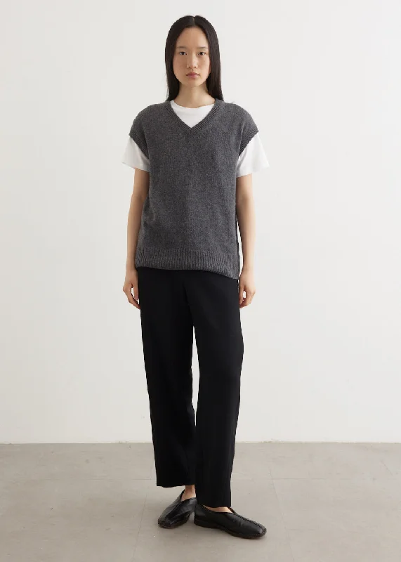 Wool Cashmere Silk Knit Vest